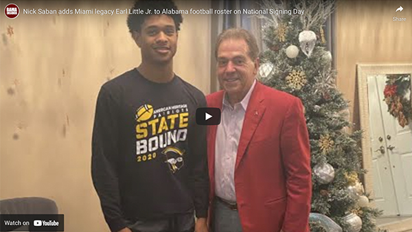 Nick Saban adds Miami legacy Earl Little Jr. to Alabama football roster on National Signing Day