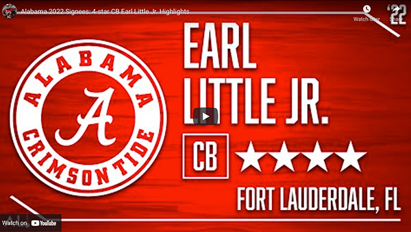 Alabama 2022 Signees: 4-star CB Earl Little Jr. Highlights